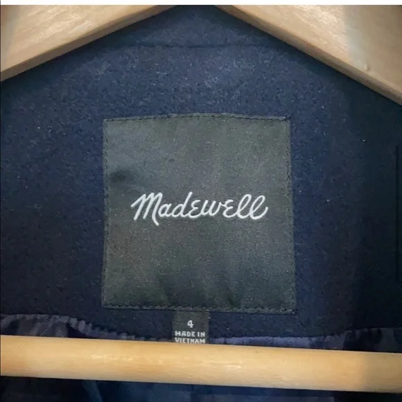 Madewell Navy Double-Breasted Coat - Picture 6 of 7